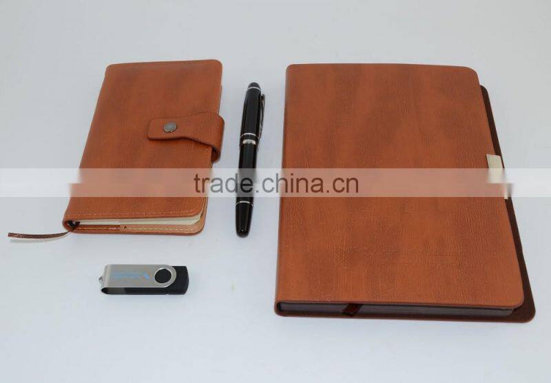 2015 promotional custom logo business diary notebook USB and pen gift set items for corporate gift , wholesale gift