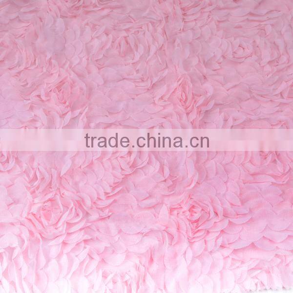 manufacturer supply chiffon 3d rose fabric pleated embroidery chiffon fabric
