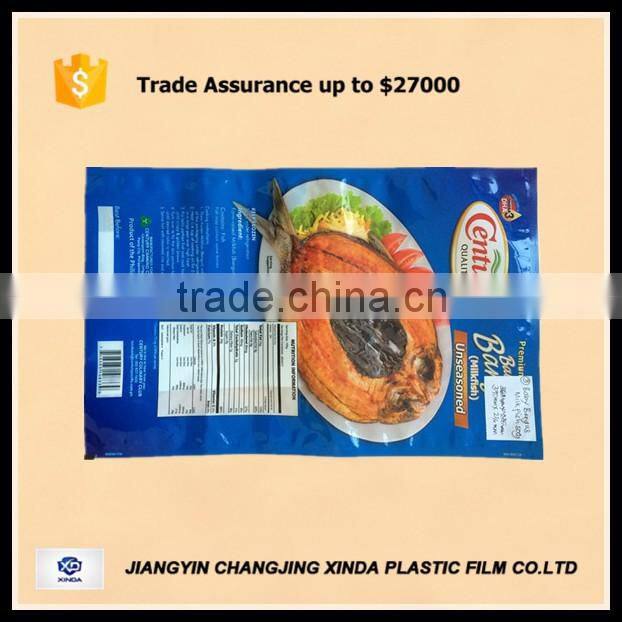 Plastic sea food Packaging bags bottom sealed