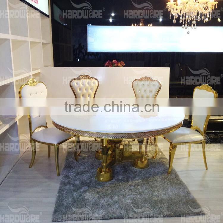 gold metal round table,led round dining table,round wedding table