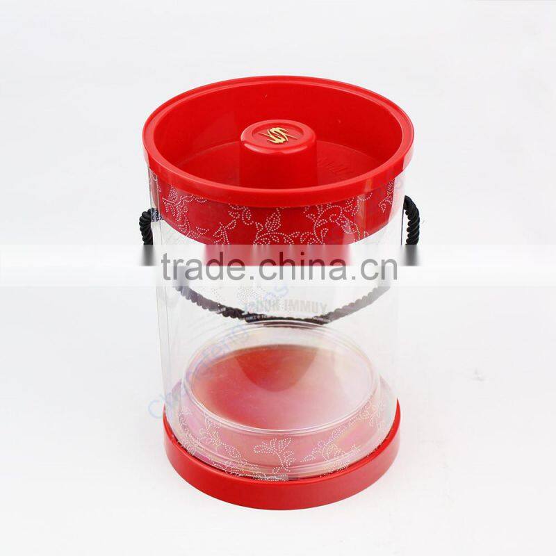 Customized hot sale clear plastic cylinder box with lid