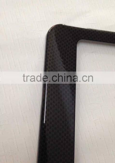 Custom USA size stainless steel carbon fiber film license plate frame ,number plate frame