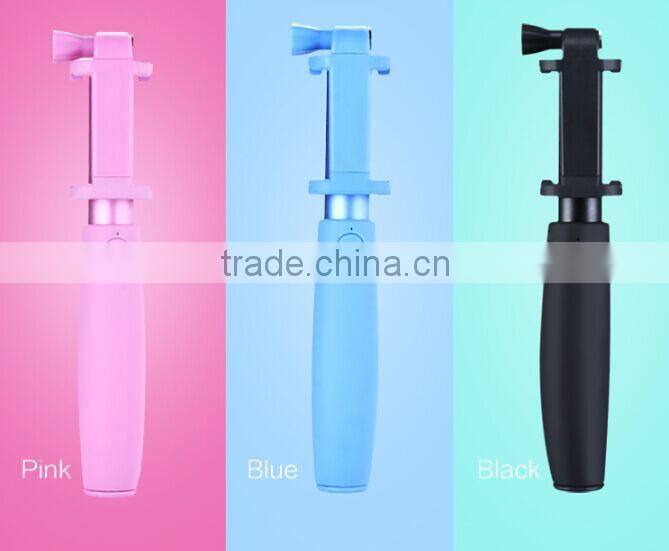 2016 mini selfie stick with bluetooth shutter button,Custom Handheld bluetooth selfie stick Monopod Stick