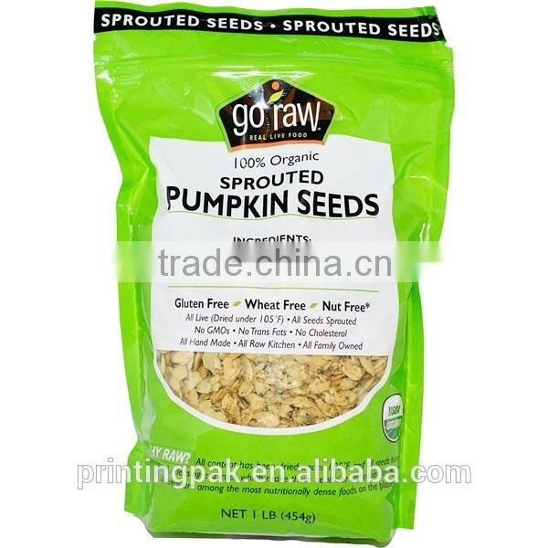 custom wholesale aluminum foil chia seed packaging bag with ziplock