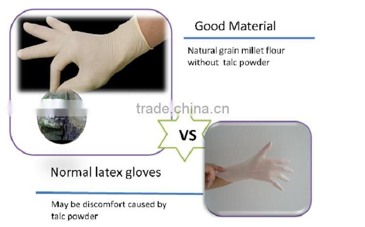 Cheap medical grade powder or powder free latex surgical gloves,packing 1pair/pouch