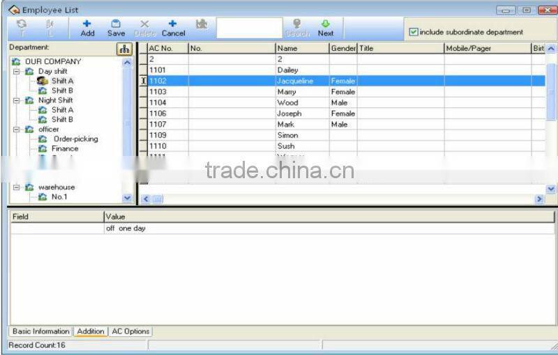Linux System Fingerprint Time Attendance and Access Control (HF-H5)