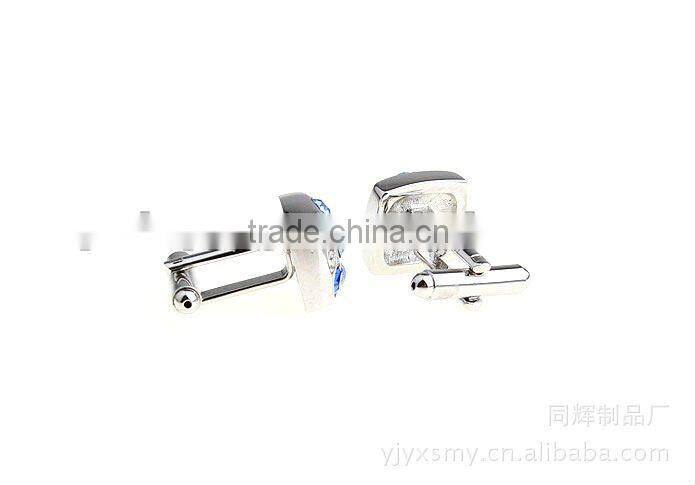 yellow gold plated cuff link with rinestone LYCL-0003