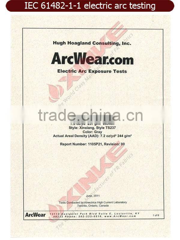 permanent FR aramid arc flash protective overall fabric
