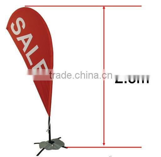 2016 new shape aluminium pole and cloth graphic beach flag