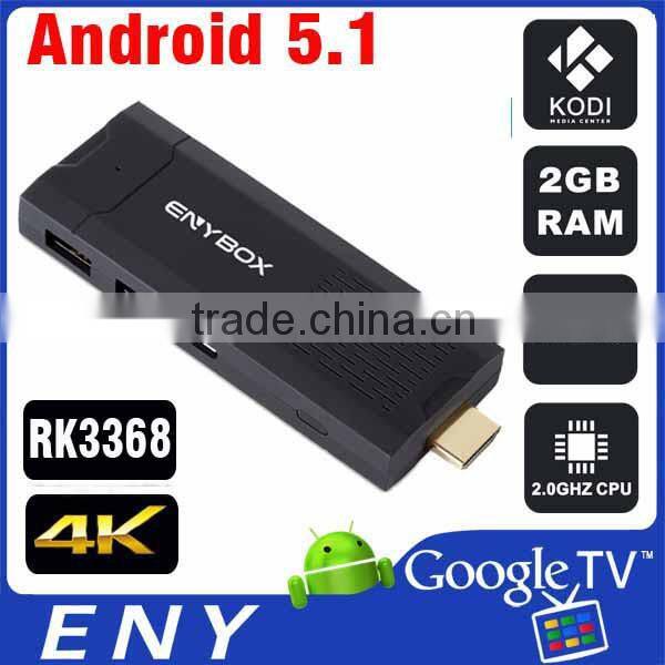 Rockchip RK3368 Dongle Octa Core Android 5.1 2GB RAM 8GB ROM HDMI 2.0 4K 2K Smart TV Stick ENYBOX Octa Core TV Stick