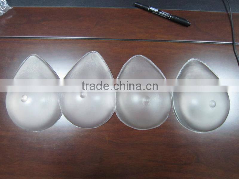 tear drop eco-friendly high quality transparent silicone breast forms for breast augmentation