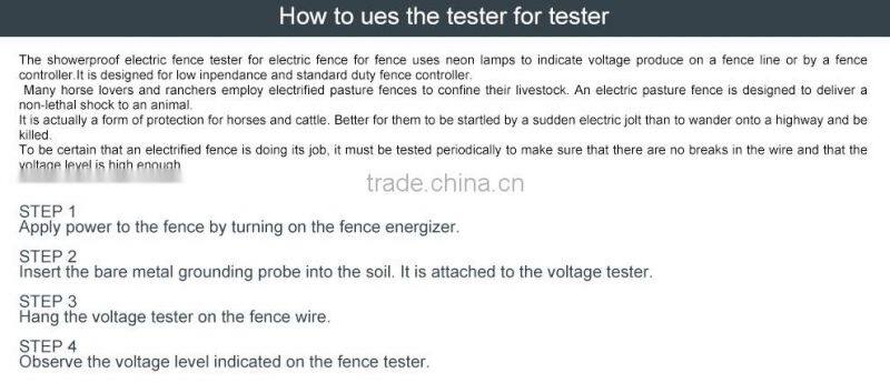 High quality electric fence testor