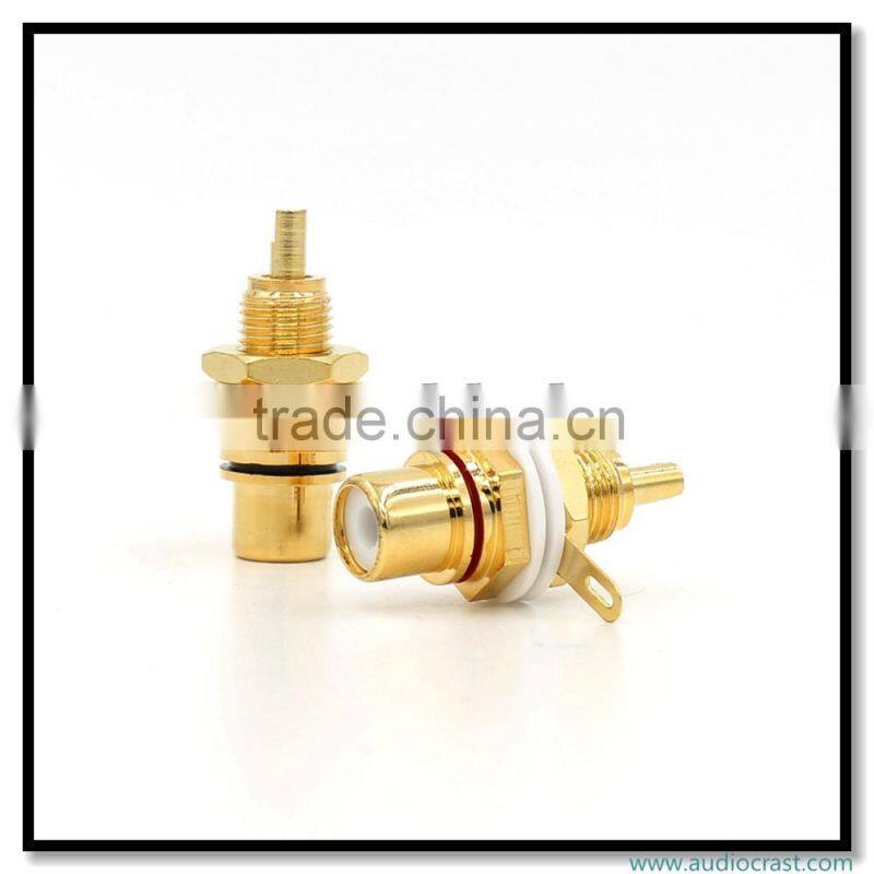 HIFI Audio OEM RCA Phono Chassis Panel Mount RCA female Socket Metal Connectors