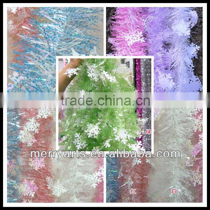 christmas wired tinsel garland shiny colored christmas decoration tinsel