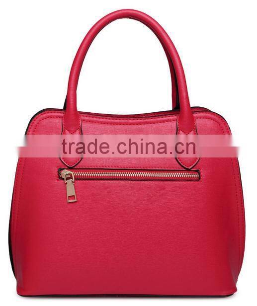 Spring Office Lady Solid Color Tote Bag Lady Attractive Leather Handbag