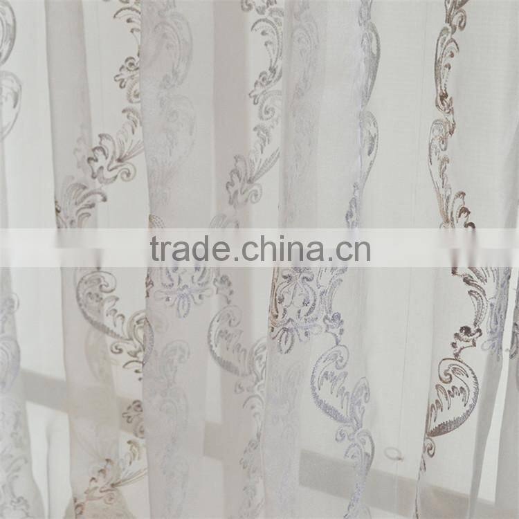 Home decor luxury tulle fabric curtain embroidery roman blinds