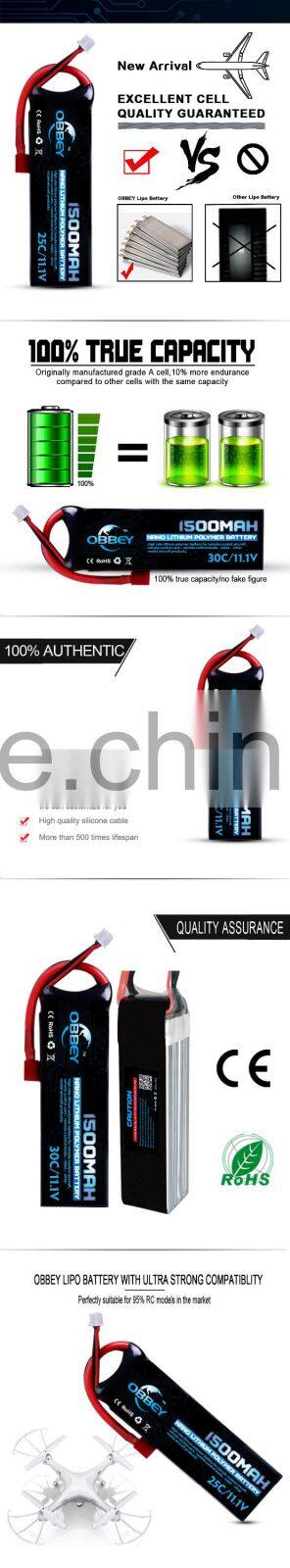1500mah 11.1v electric car battery RC helicopter battery toy battery