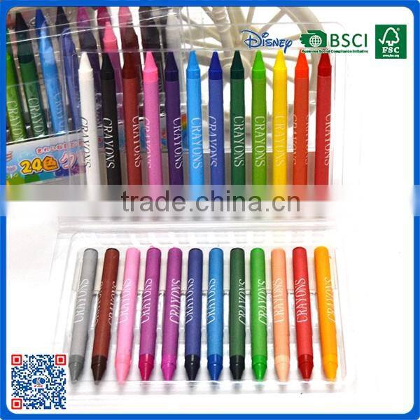 2016 wholesale 24 colors crayons into pvc bag for school students with cheap price