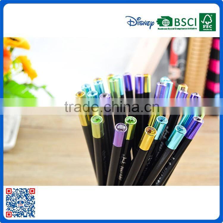 2016 cheap wax carving HB pencil with metal diamond