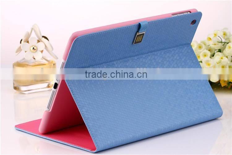 New colored litchi flip smart leather case for Ipad in stock