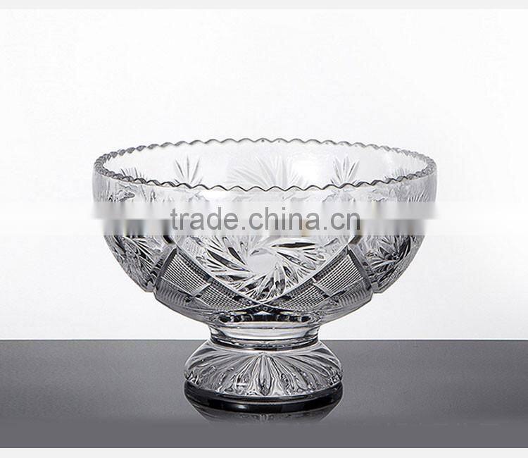 Set of 4 Clear Glass Salad Berry fruit bowls/cut salad bowl