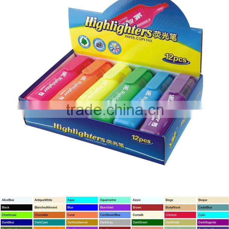 Flat shape fluorescent highlighter marker item 526