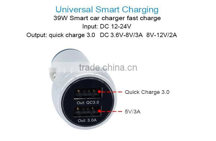 5V3A dual usb qc 3.0 car charger for iphone