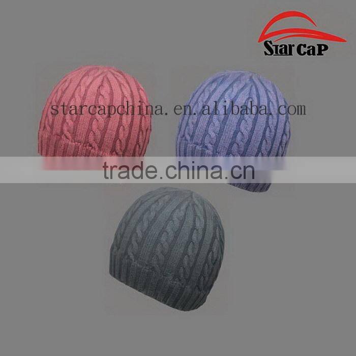 WHOLESALE ADJUST DESIGN LOGO COTTON CABLE BEANIE HATS