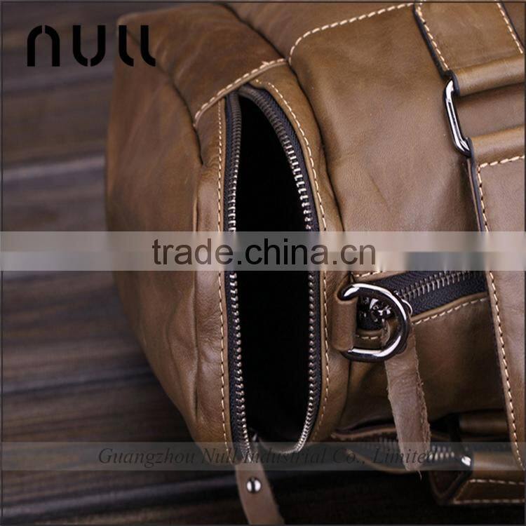 New stylish promotional custom waterproof vintage oil genuine leather travel duffle bag for men