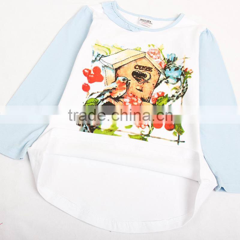 (F6849) 18m-6y nova printed floral t shirts cheaper clothes wholesale