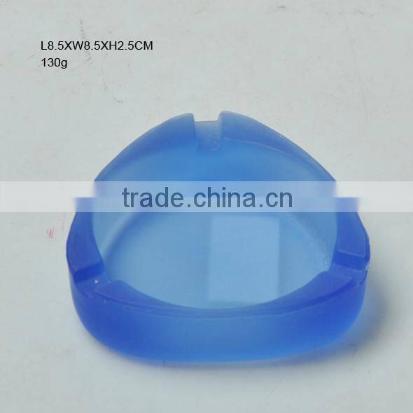 Machine pressed glass cigar ashtray