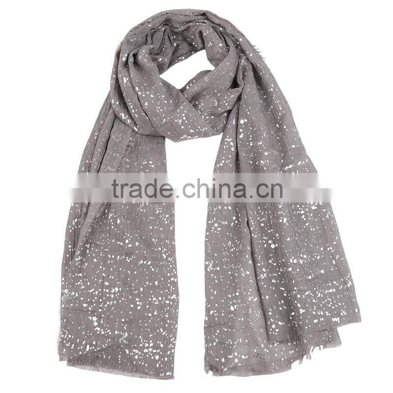 2015 Fashinable Plain silver spot TR Hot Sale Whole Sale TR fabric Scarf