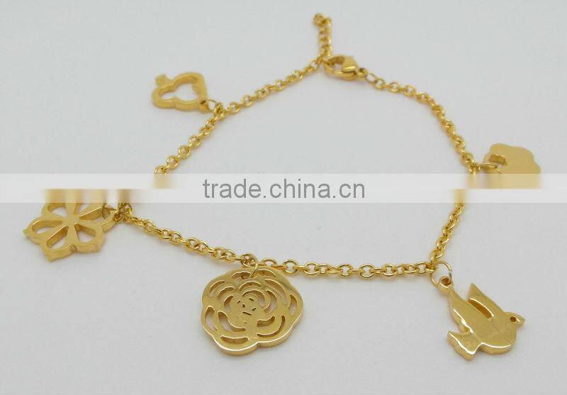 2013 Fashion Bracelet Stainless Steel Bracelet Gold Plated