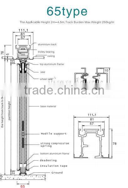 sound system aluminum folding door insulation material