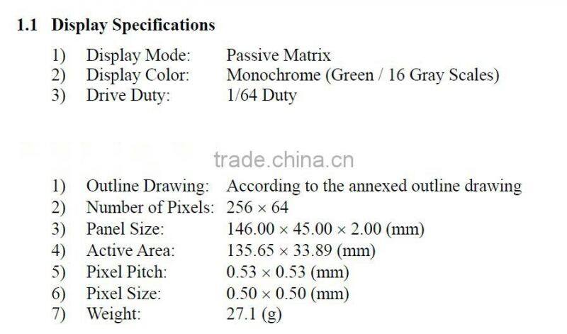 5.5 -inch OLED monochrome liquid crystal display module