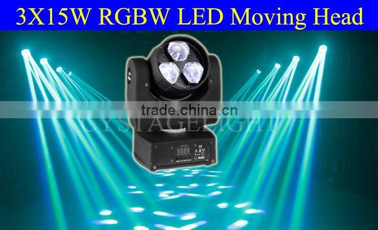 Diamond 3x15W RGBW 4in1 Led Mini Zoom Moving Head Stage Performance Light