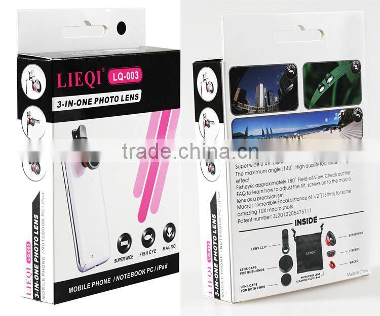 Multifunction wide angle macro fisheye lens external camera for android mobile phone universal clip phone camera lens