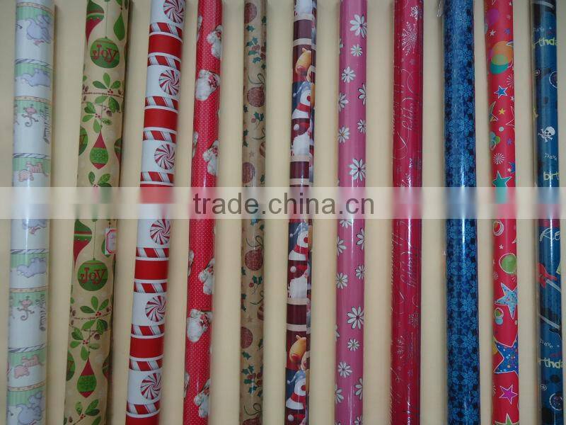 Laser printed Gift wrapping paper set in pvc tube