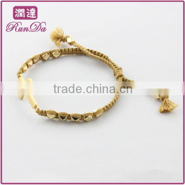 olden cross gold beaded woven cotton bracelets