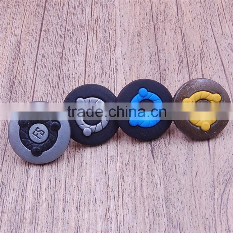 Custom vintage gold made shank metal buttons with logo