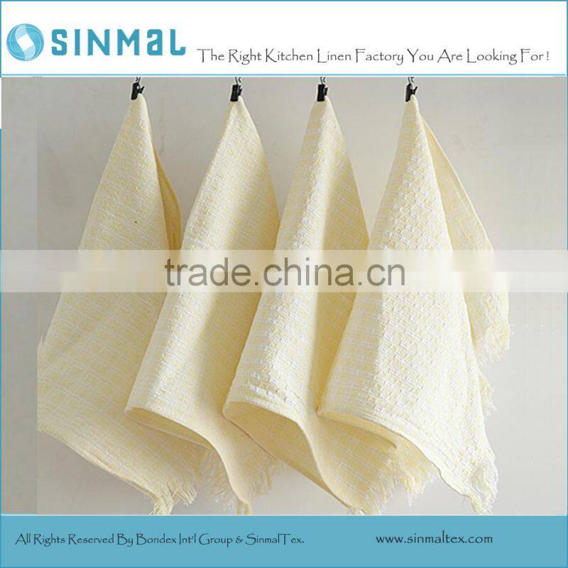 Natural Cotton Dish Towel with Tassels Cleaning Cloth