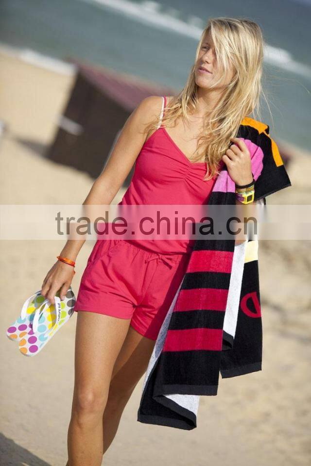Hot sell Fiber reactive printing color stripes beach towel