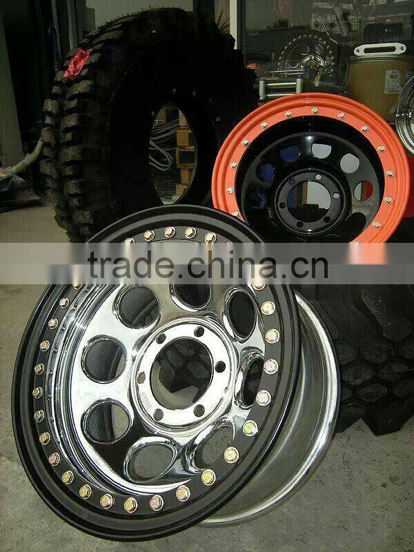 Imitation beadlock 4x4 steel rims for all offroad cars
