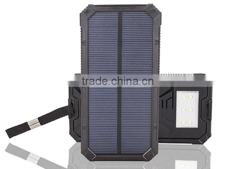 Best selling products solar power bank charger 20000mAh with LED light