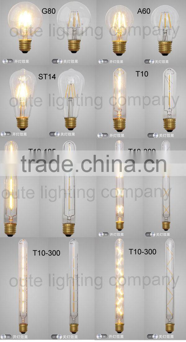 10 branches E27 antique brass single pendant light with black iron