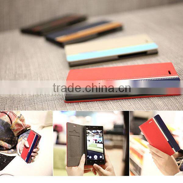 Flip wallet leather case for Alcatel one touch pop c7, for Alcatel card slot case cover
