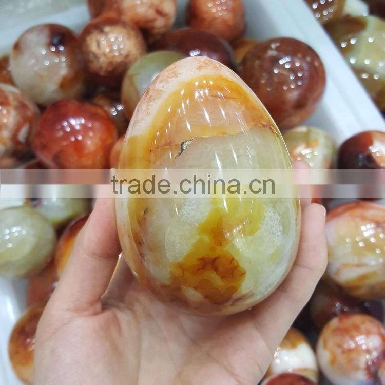 Top Quality Natural Rock Agate Gemstone Crystal Hand Carved Eggs Easter Stone Eggs