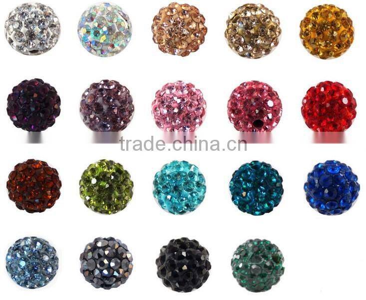 Large stock of polymer clay round crystal ball shamballa beads for DIY bracelet necklace jewelry