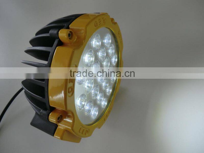 Hot Sell Highpower performance vehicle LED Work Light,for ATV SUV TRUCK JEEP Offroad Vehicles(SR-LW-63B,63W)Spot or Flood,Yellow