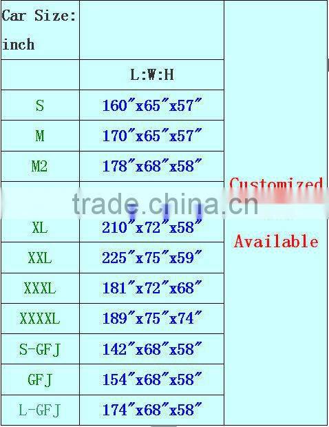 2015 Sun protection UV Protection Rain Function PEVA&Cotton Car Cover